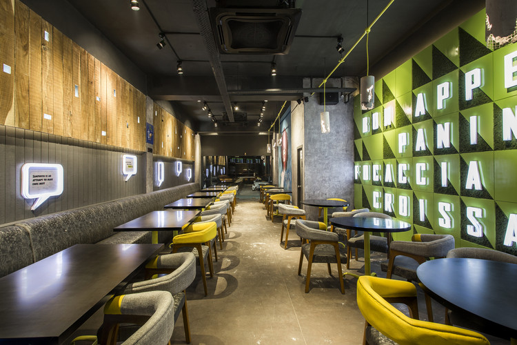 印度“BIGWICH”工业风素食快餐厅装修设计案例